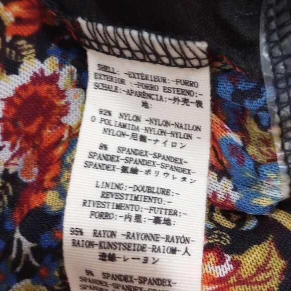 NEW! Free People All Dolled Up Floral Mesh Long Sleeve Crop Top  Black Combo - L - Picture 11 of 12